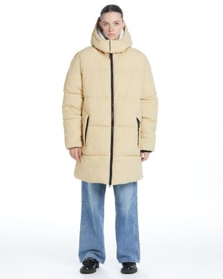 The Very Warm Long Hooded Puffer - Cream