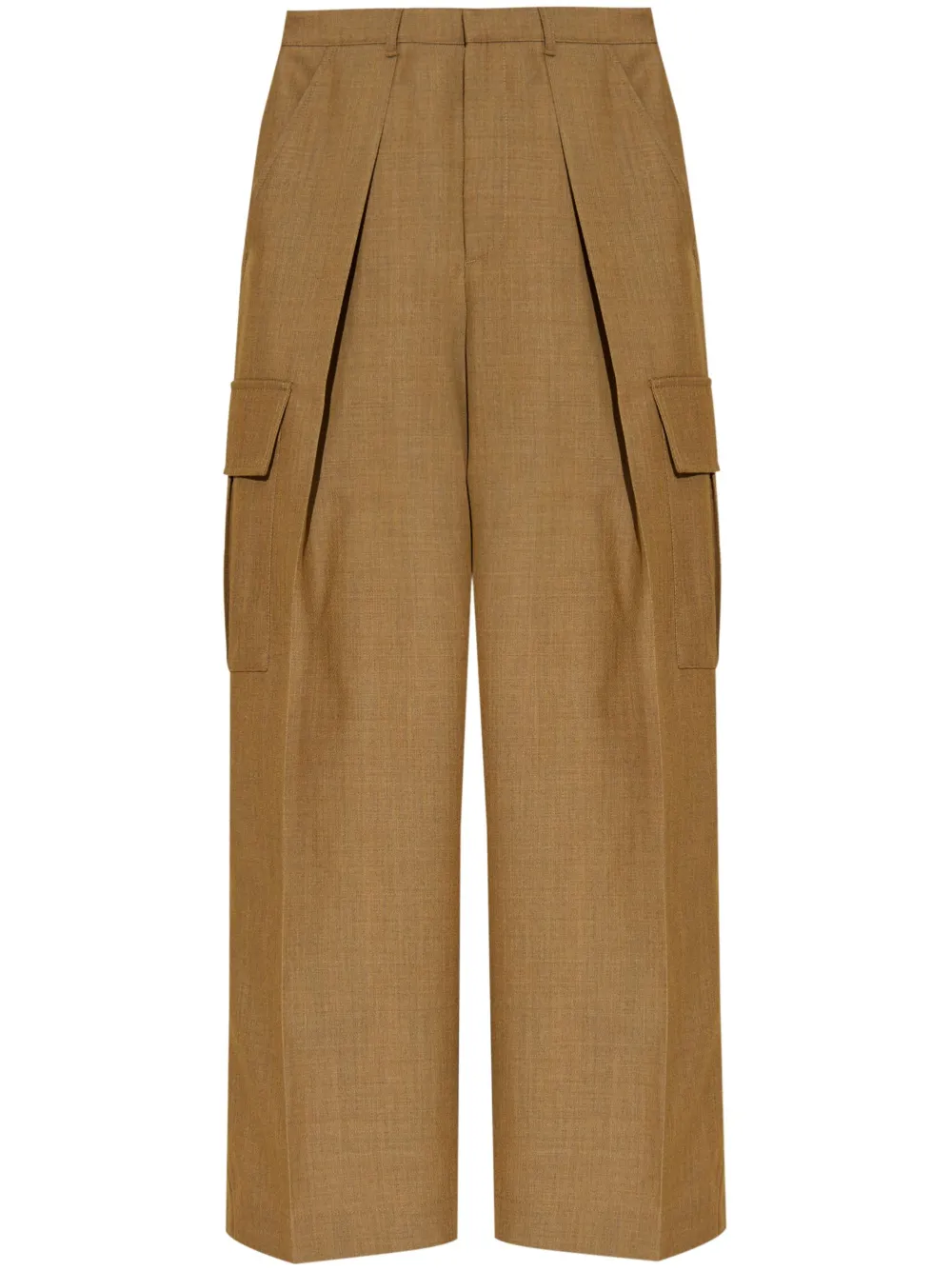 Burberry Pleat-Detail Wool Cargo Trousers | 4