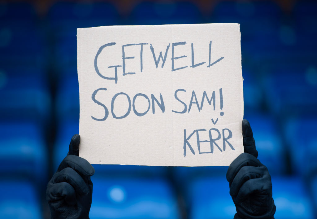 A sign wishing Sam Kerr to get better soon