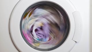 A spinning washing machine
