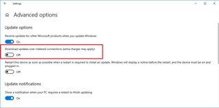 Disable updates over metered connection