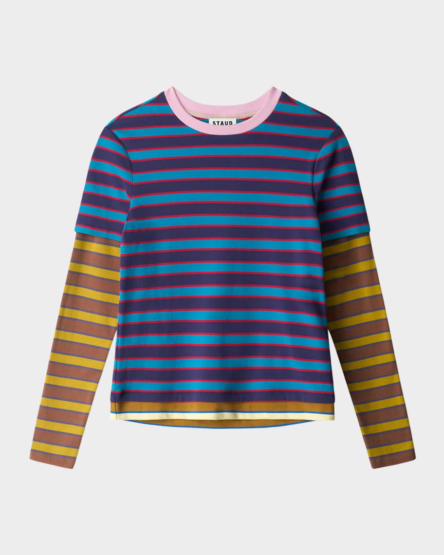 Dillon Striped Stretch-Cotton Top