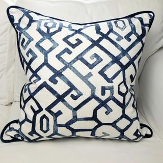 white and blue pillow