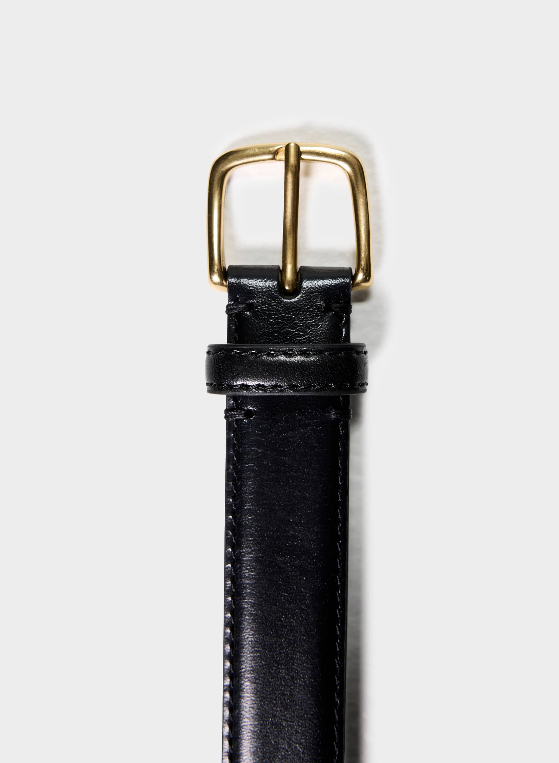 Essential Solid Brass Leather Belt