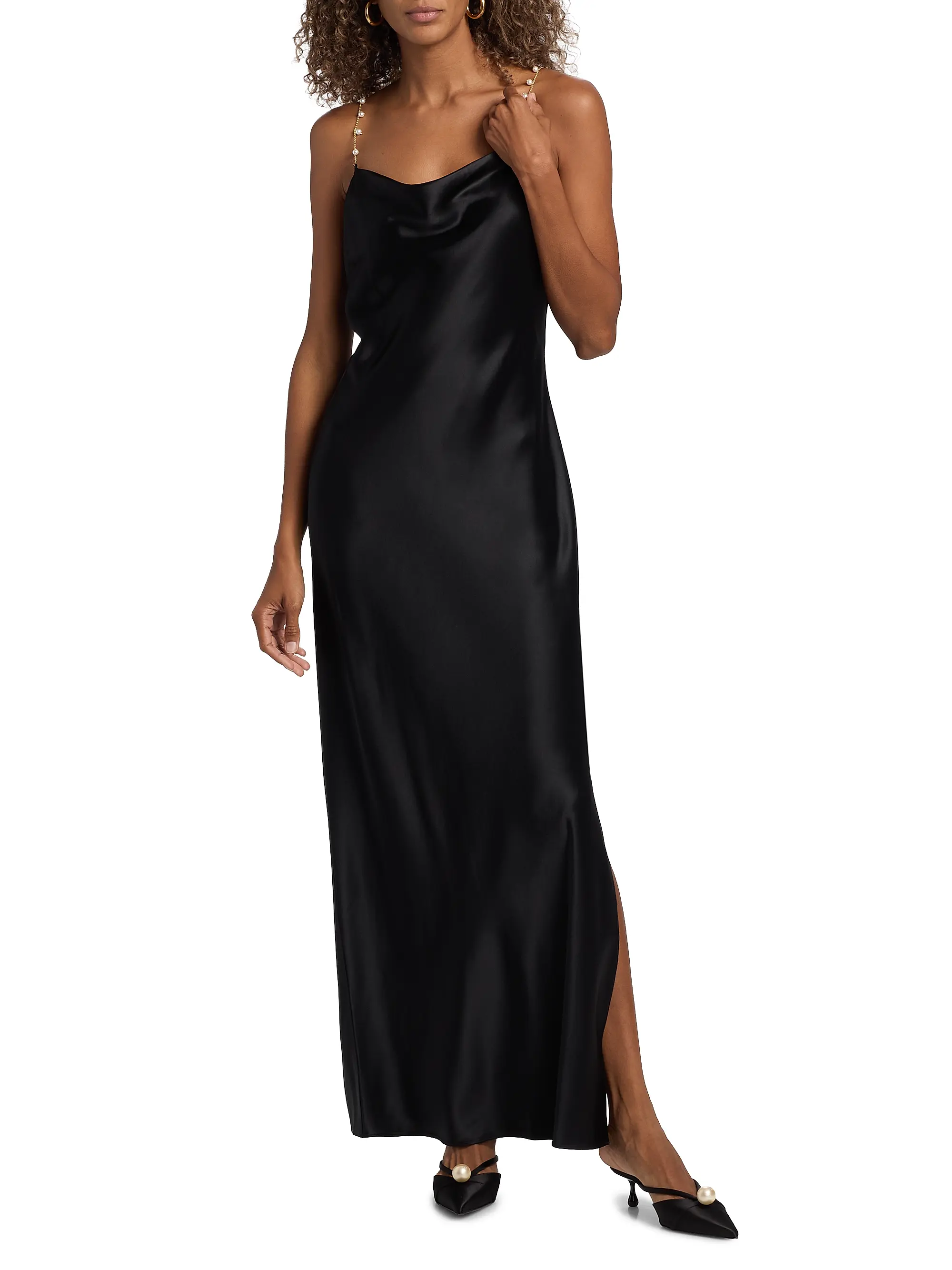 Shallon Embellished-Silk Slip Gown