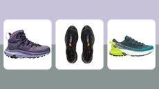 A selection of the best women's walking shoes, including Hoka Kaha 2, Salomon XT-6 and Merrell Agility Peak 4 trainers