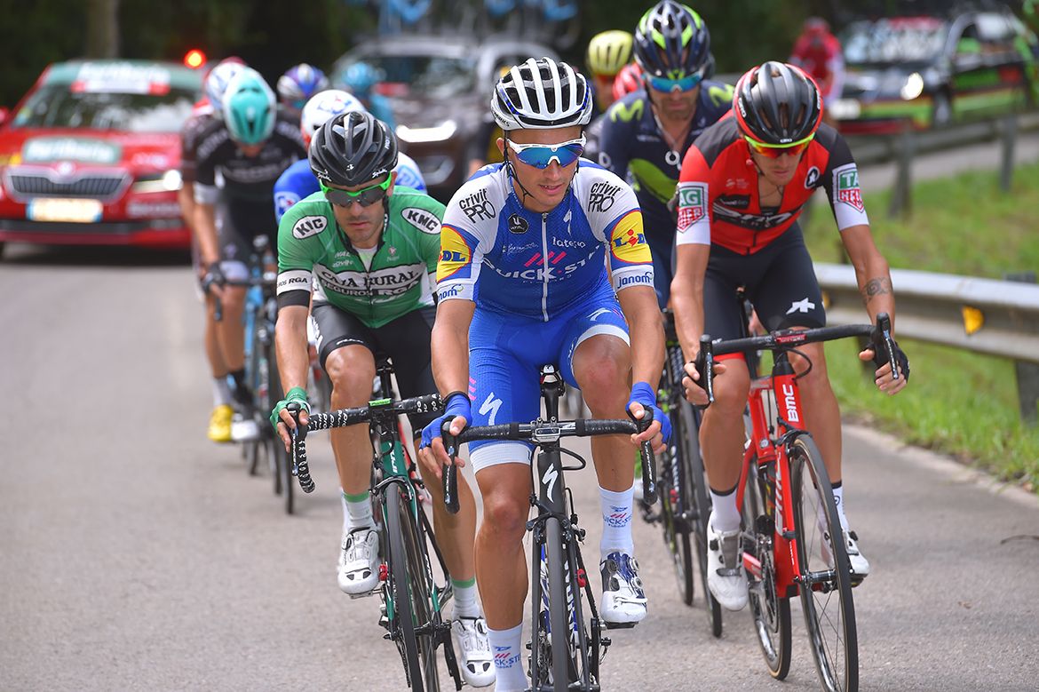 Julian Alaphilippe (Quick-Step Floors) leads the breakaway