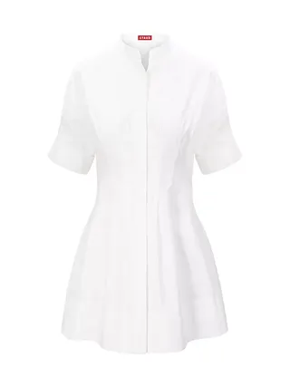 Lorenza Stretch-Cotton Short-Sleeve Minidress