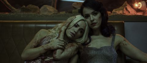 Lali Espósito as Wendy and Verónica Sánchez as Coral in "Sky Rojo" on Netflix. 