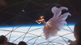 A short video screened at the beginning of the #dearMoon announcement Sept. 17 included this vision of a violinist performing in space.