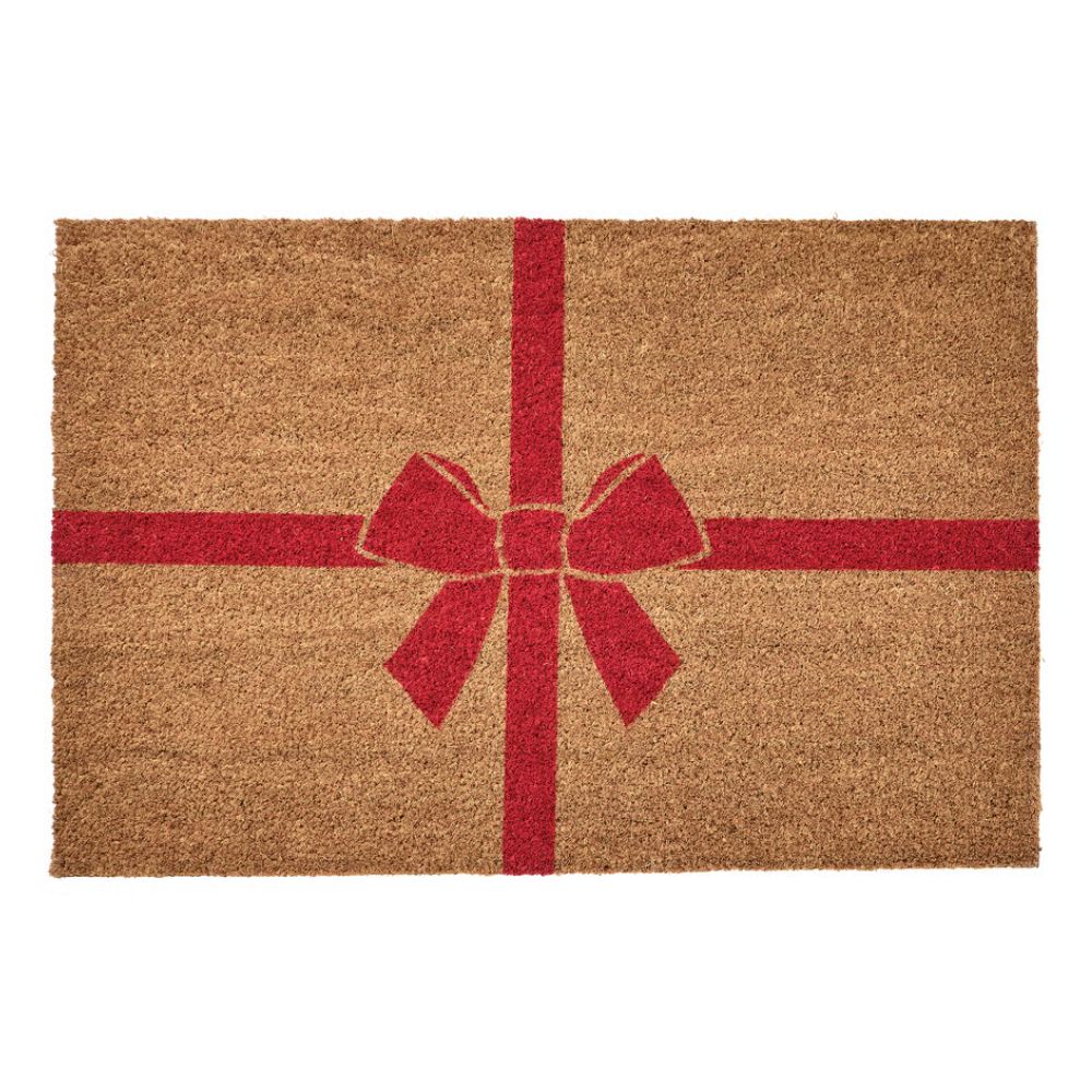 VINTERFINT Bow Coir Door Mat, Red