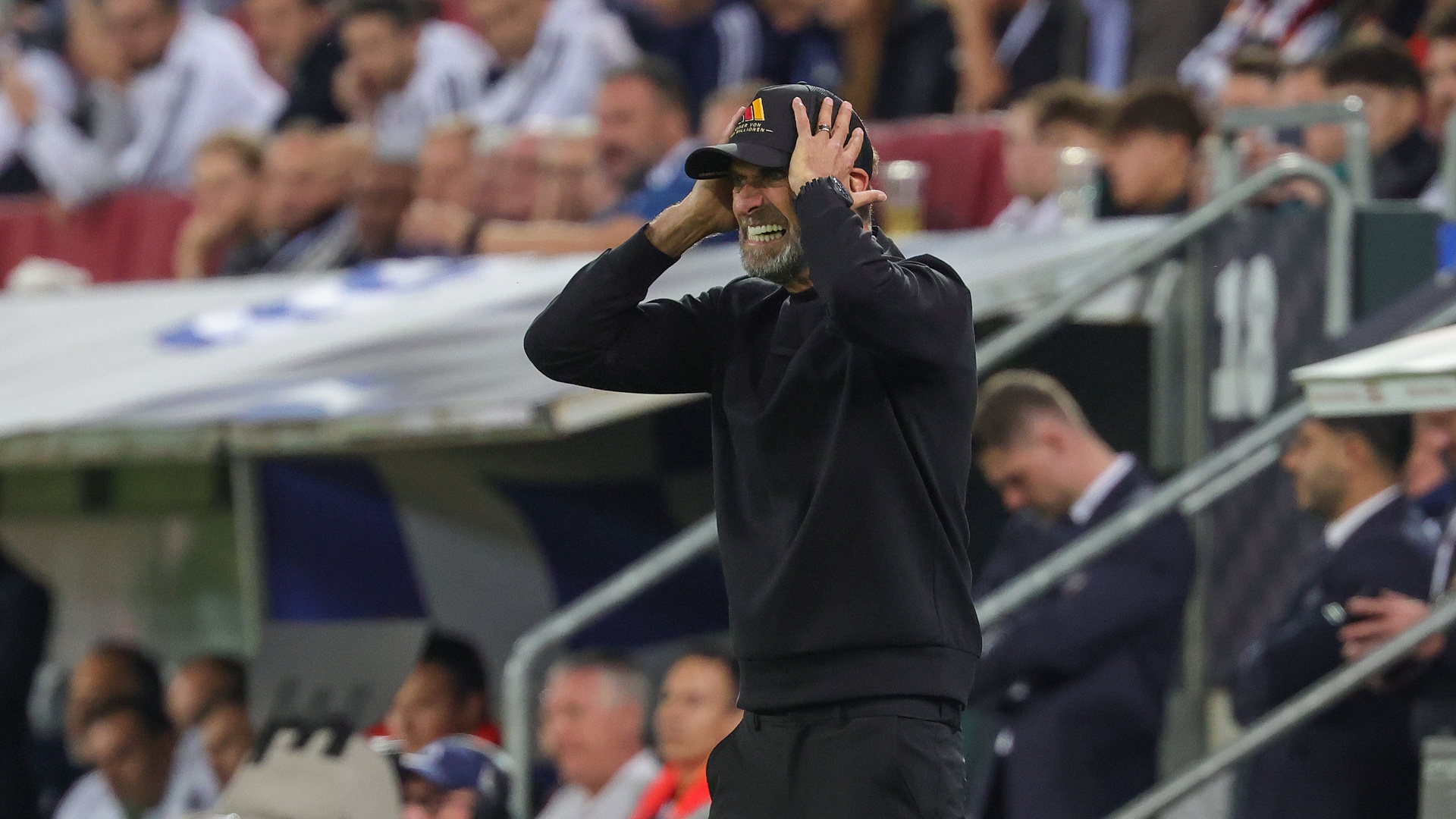 Head coach J&uuml;rgen Klopp of Germany looks dejected during a UEFA Nations League 2026/27 match.