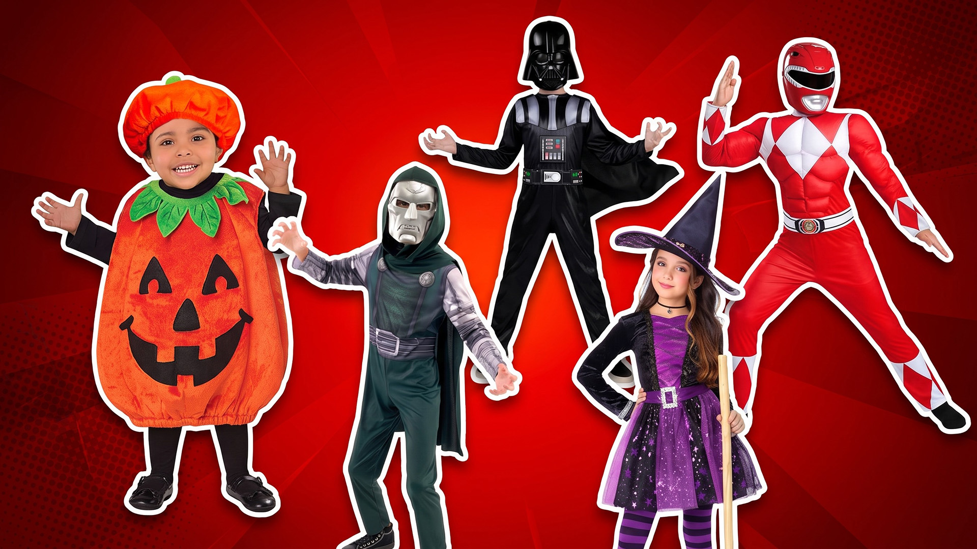 A selection of Halloween costumes for kids.