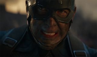 Captain America grimacing in battle in Avengers: Endgame