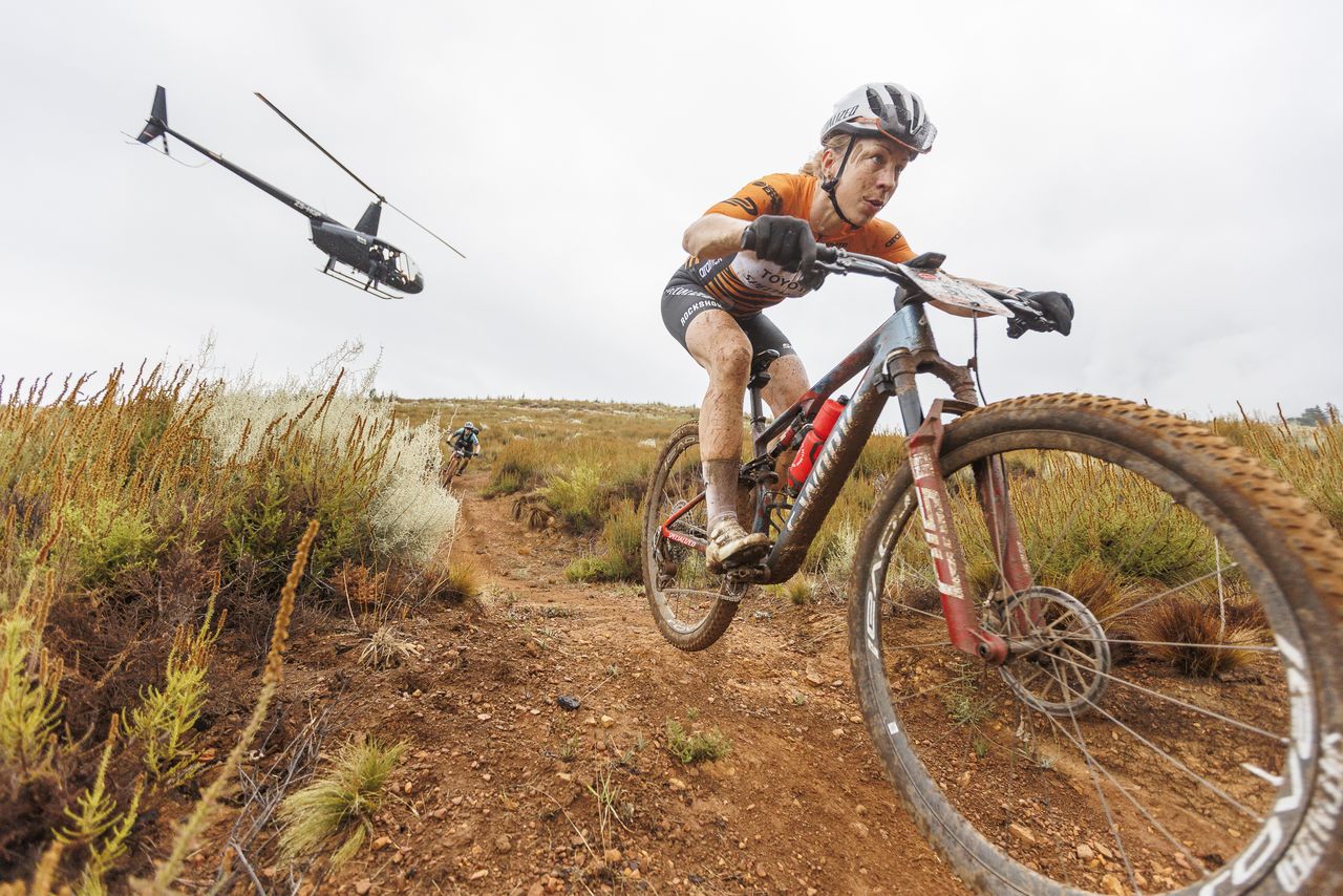 Annika Langvad during Stage 5 of the 2025 Absa Cape Epic Mountain Bike stage race held from Fairview, Paarl, to Lourensford Wine Estate, Somerset West, Cape Town, South Africa on the 21st March 2025. Photo by Sam Clark/Cape EpicPLEASE ENSURE THE APPROPRIATE CREDIT IS GIVEN TO THE PHOTOGRAPHER AND ABSA CAPE EPIC