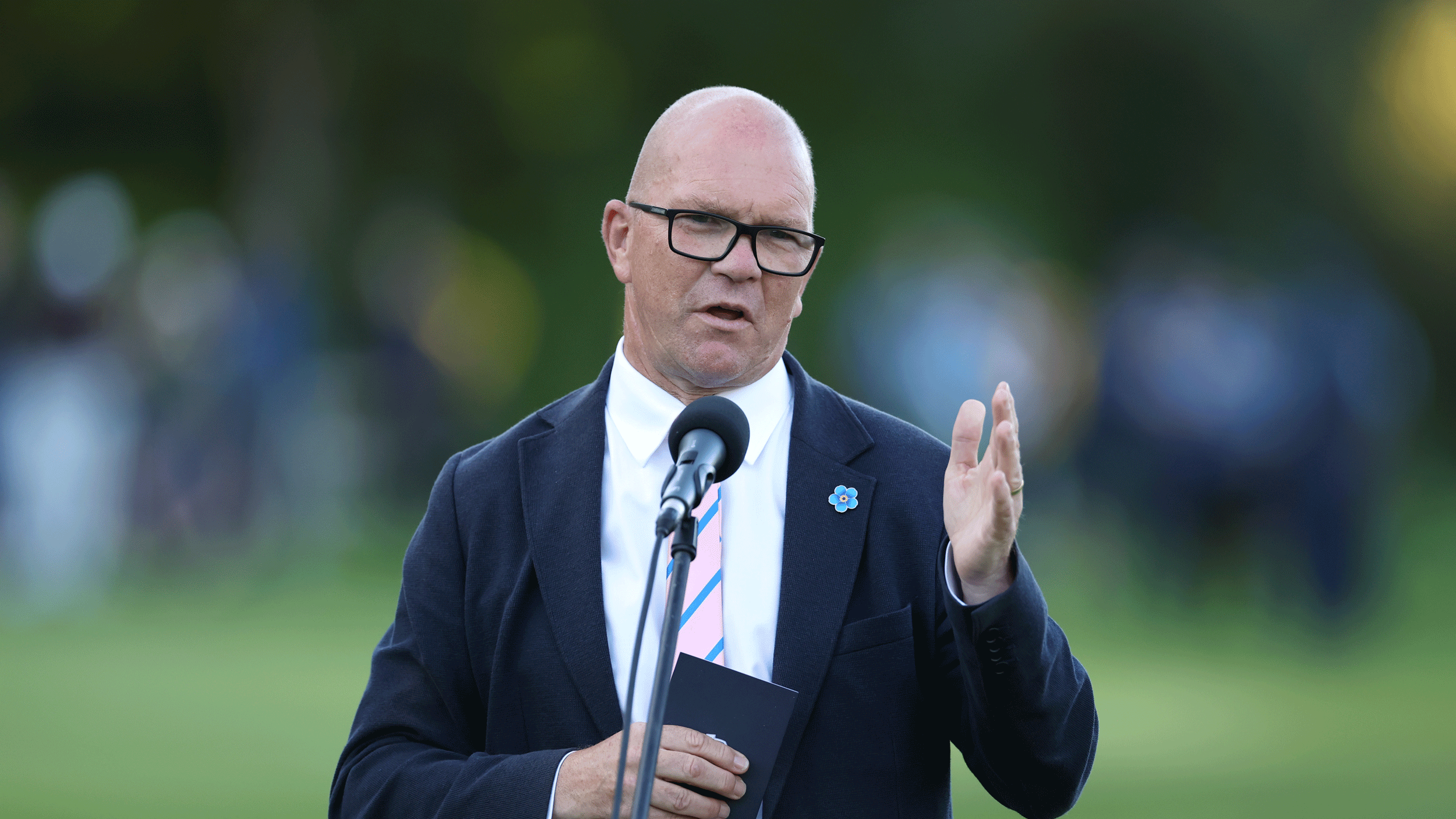 Guy Kinnings speaks at the 2026 BMW PGA Championship