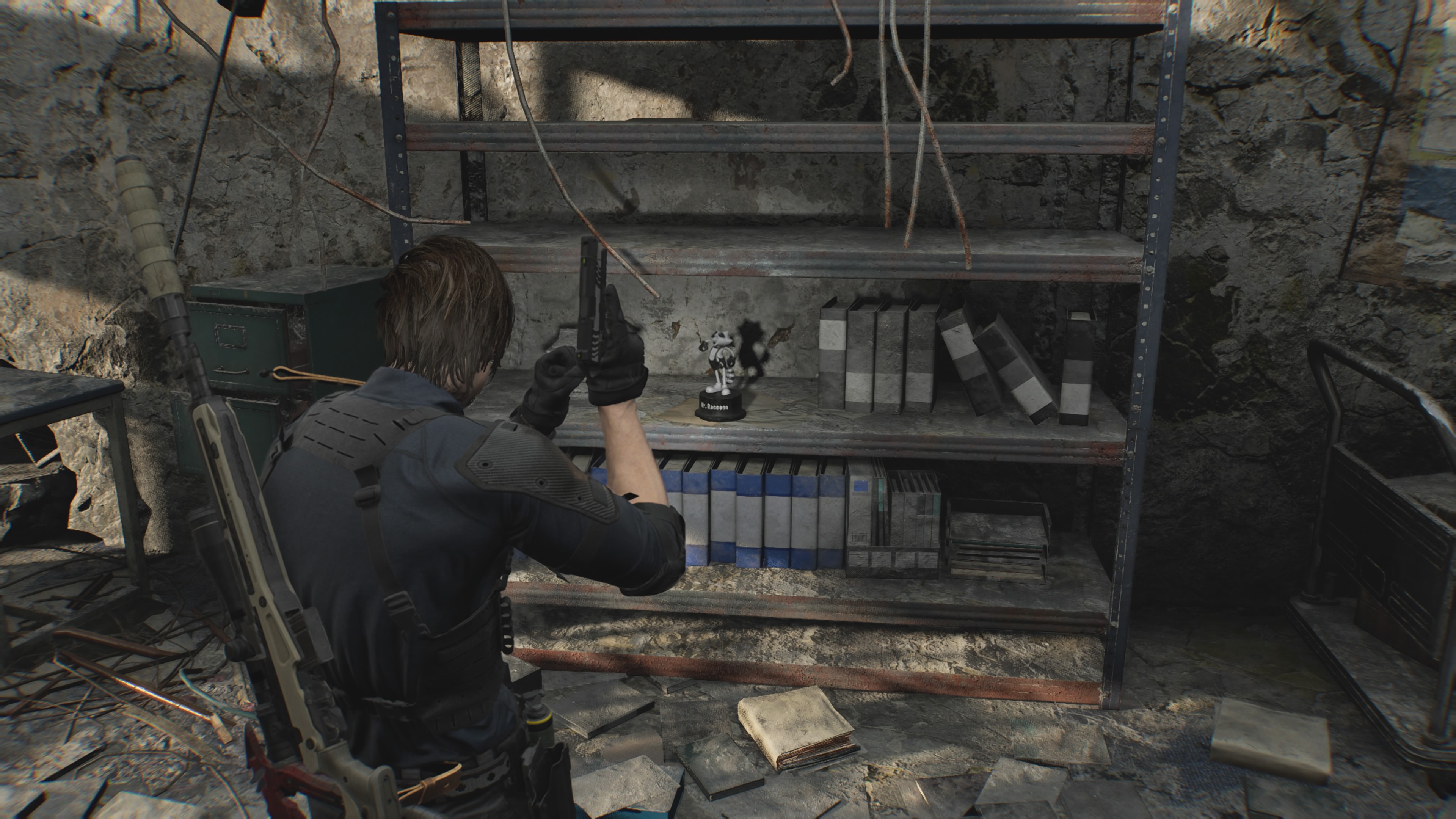 Resident Evil Requiem Mr. Raccoon in an office