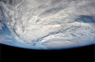 "Neoguri update: looks like a big piece is missing from this Typhoon. Amazing to see this happen in less than one day!," wrote ESA's Alexander Gerst from the International Space Station July 8.