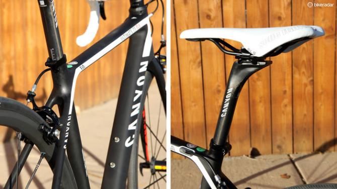 There's little radical shaping to be found anywhere on the Canyon Ultimate CF SLX frameset. The included VLCS seatpost yields a remarkable amount of flex over bumps