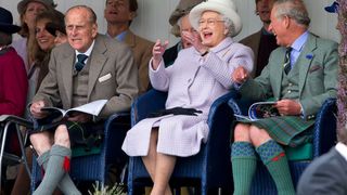 Prince Philip having a laugh with Queen Elizabeth