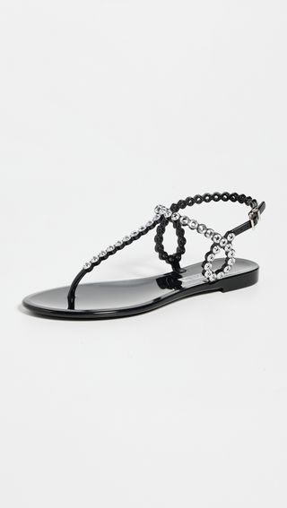 Almost Bare Crystal Jelly Sandal Flats