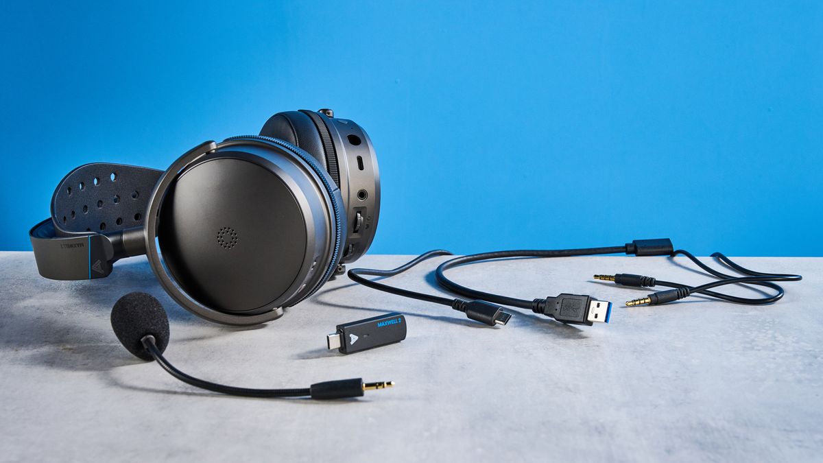 Audeze Maxwell 2 against a blue background