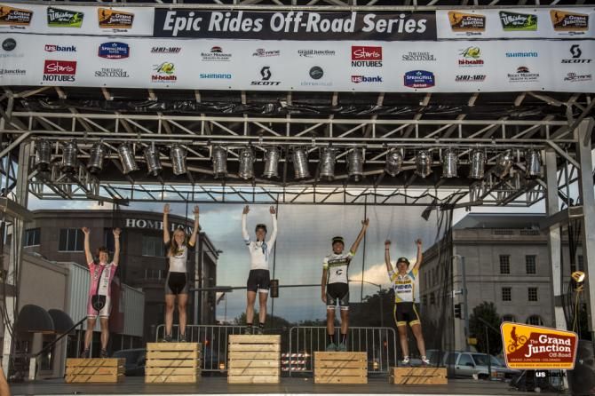 The women's podium