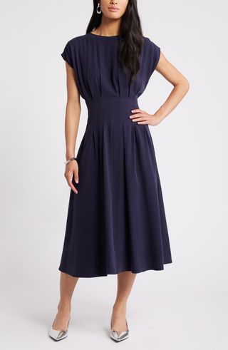 Pleated A-Line Dress