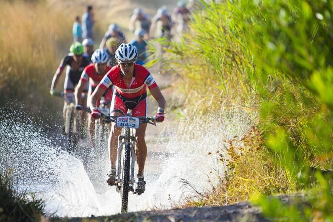 Hannes and Sakkie Hanekom make their way over a river crossing
