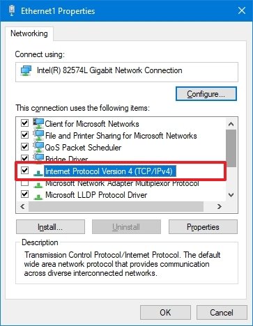 Static DNS configuration network settings