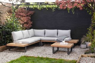 corner sofa on a patio