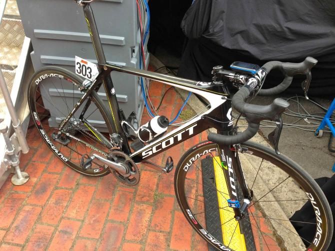 Damien Howson's Scott Foil was fitted with Shimano Dura-Ace Di2