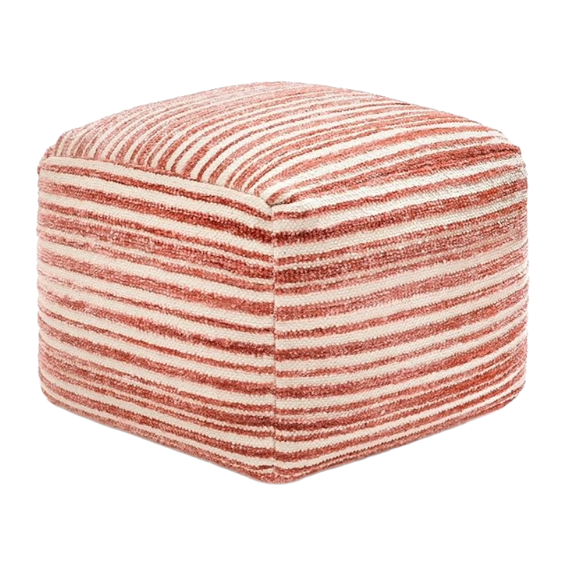 Anji Mountain 100% Handmade &amp;amp; Handcrafted Comfortable Pouf Ottoman (Red)