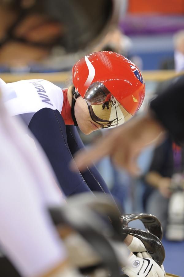 Victoria Pendleton (Great Britain) on the start line