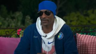 A screenshot of Snoop Dogg talking about traveling with the US men's basketball team.