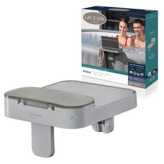 Bestway Lay-Z-Spa 4-In-1 Accessory Table for Hot Tubs, Side Tray for Tablet, Phone, Drinks and Snacks, Adjustable Universal Fit With Cup Holders