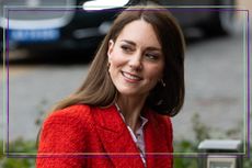 Kate Middleton wows in rose-red blazer, seen here visiting the Copenhagen Infant Mental Health Project