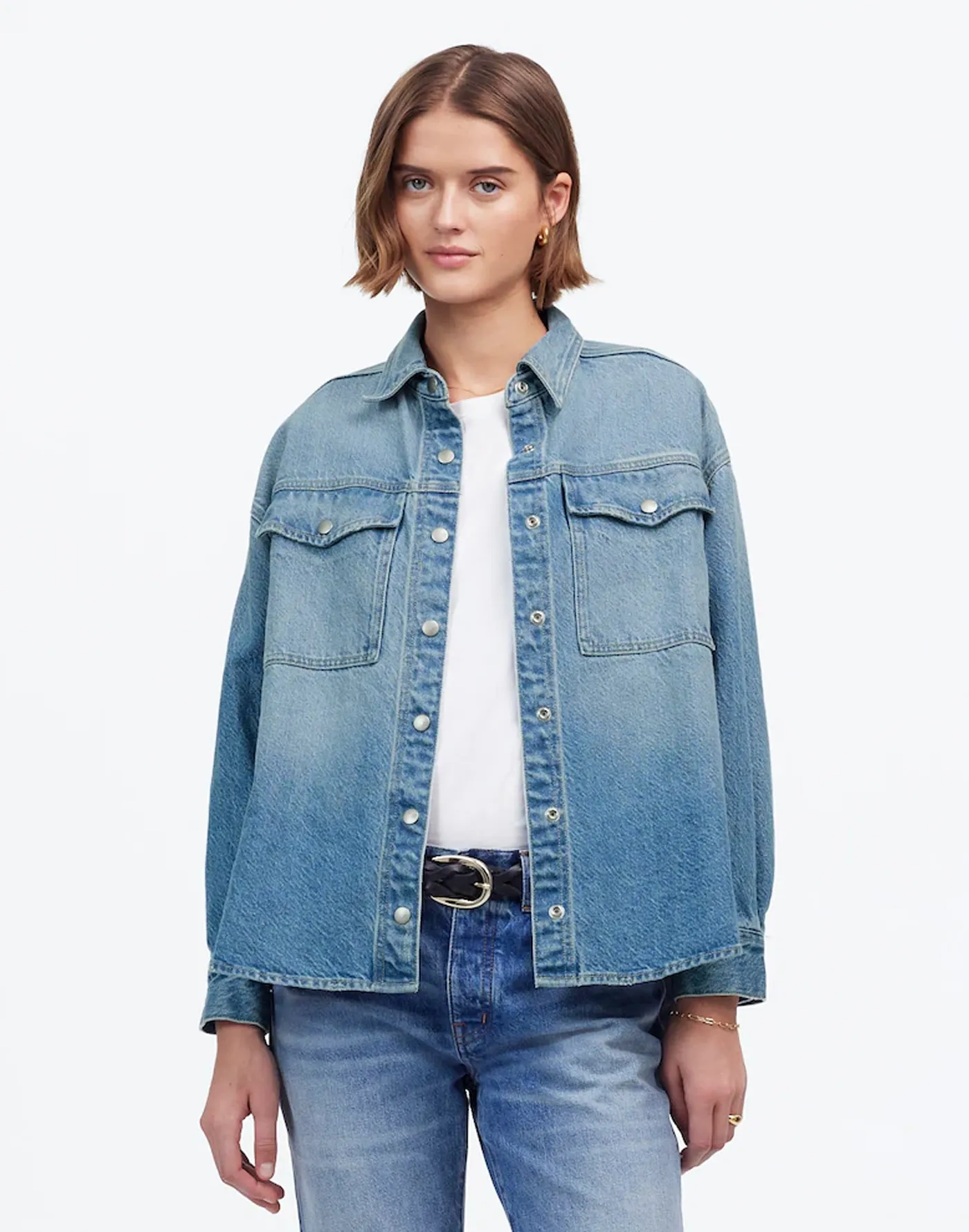 Madewell, Denim Boxy Shirt-Jacket in Maspeth Wash