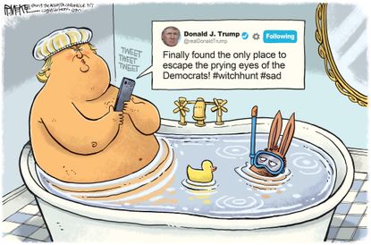 Political Cartoon U.S. Trump investigations Democrats Twitter