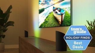 Philips Hue smart lights in living room