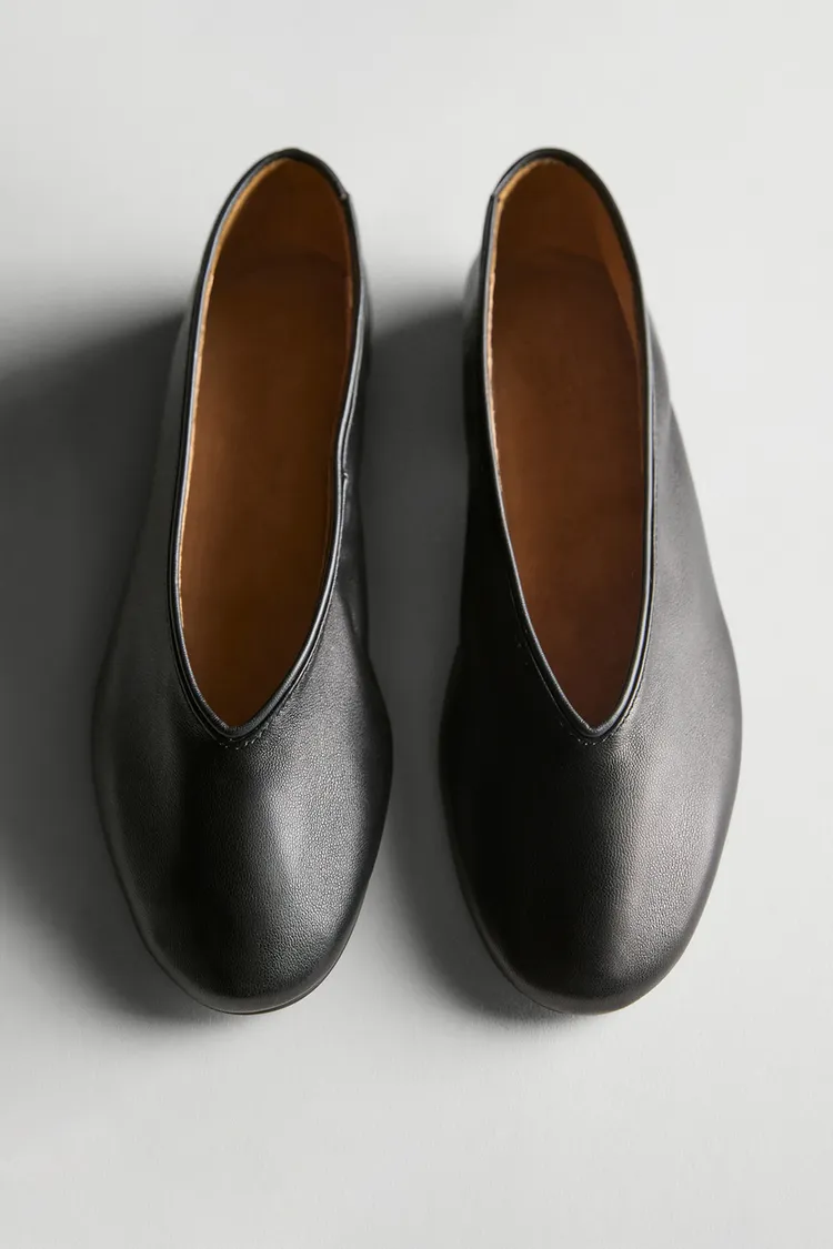 Massimo Dutti, Soft Leather Ballerinas