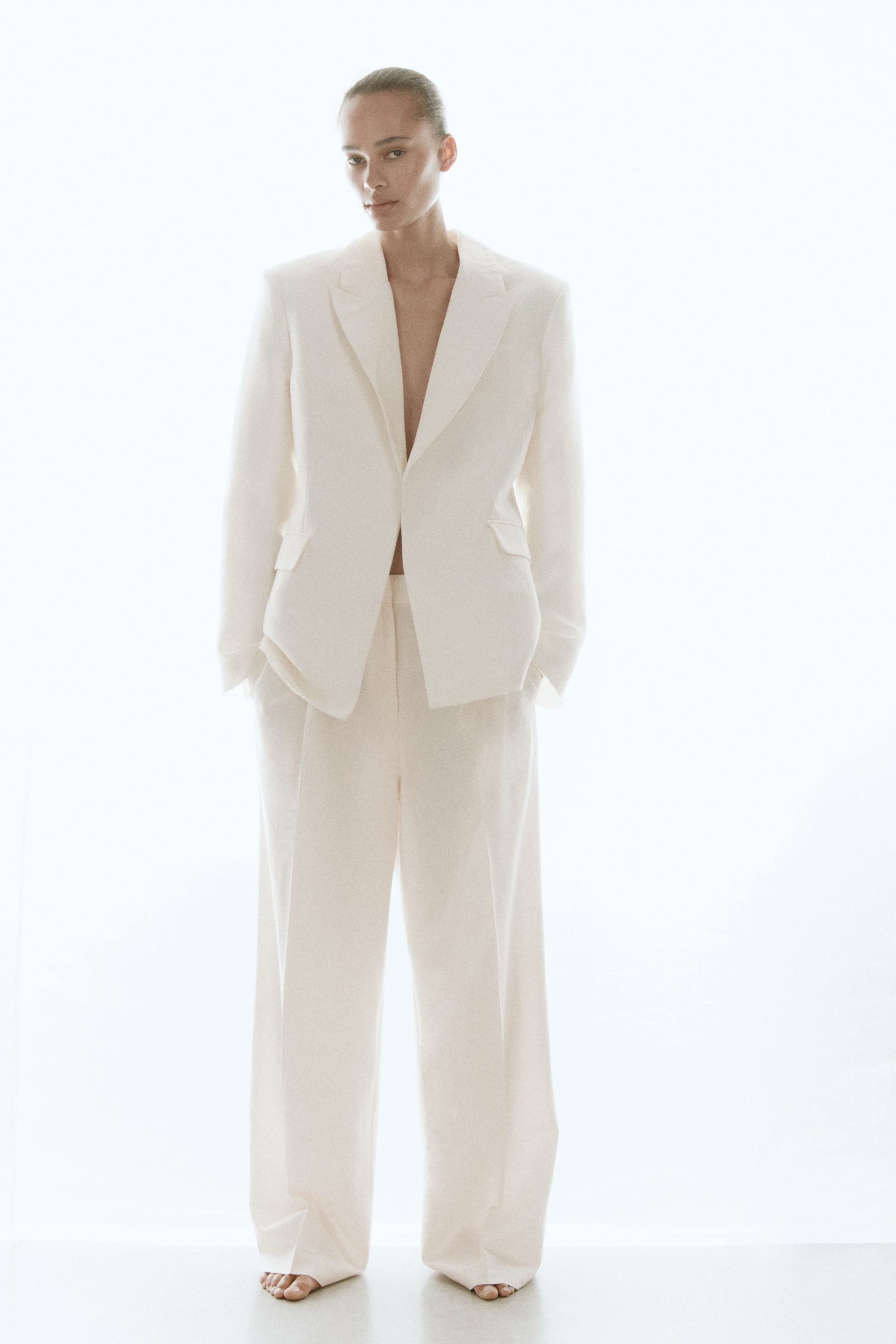 Tailored Linen-Blend Trousers