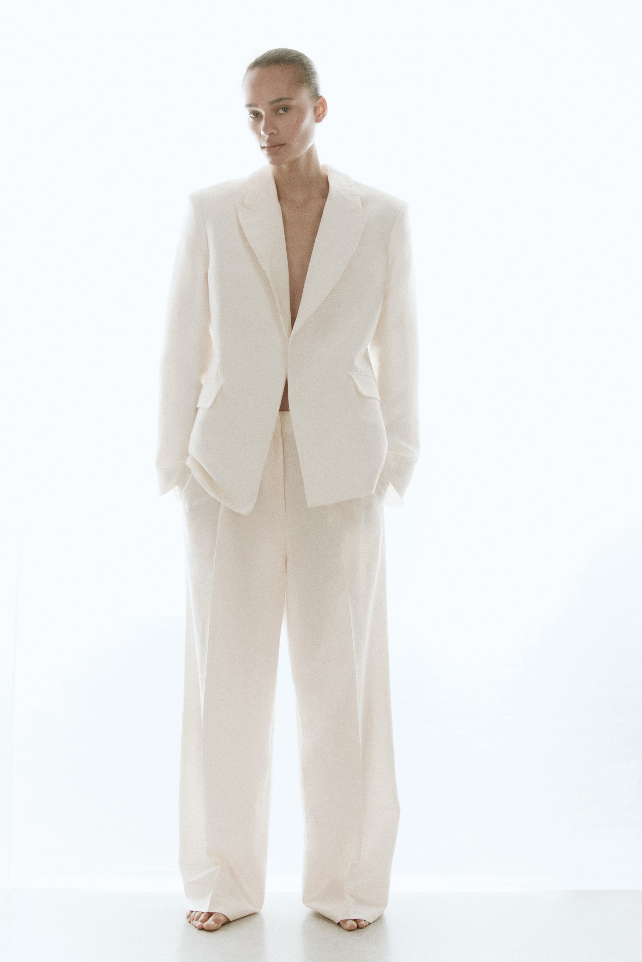 Tailored Linen-Blend Trousers