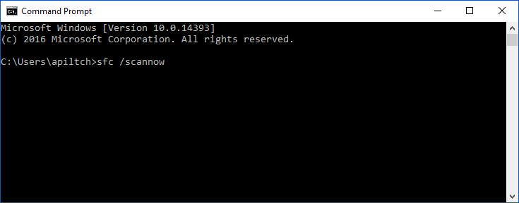 type sfc /scannow in command prompt