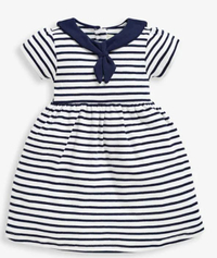 Girls' Striped Short Sleeve Sailor Dress - JoJoMamanBebe | £19