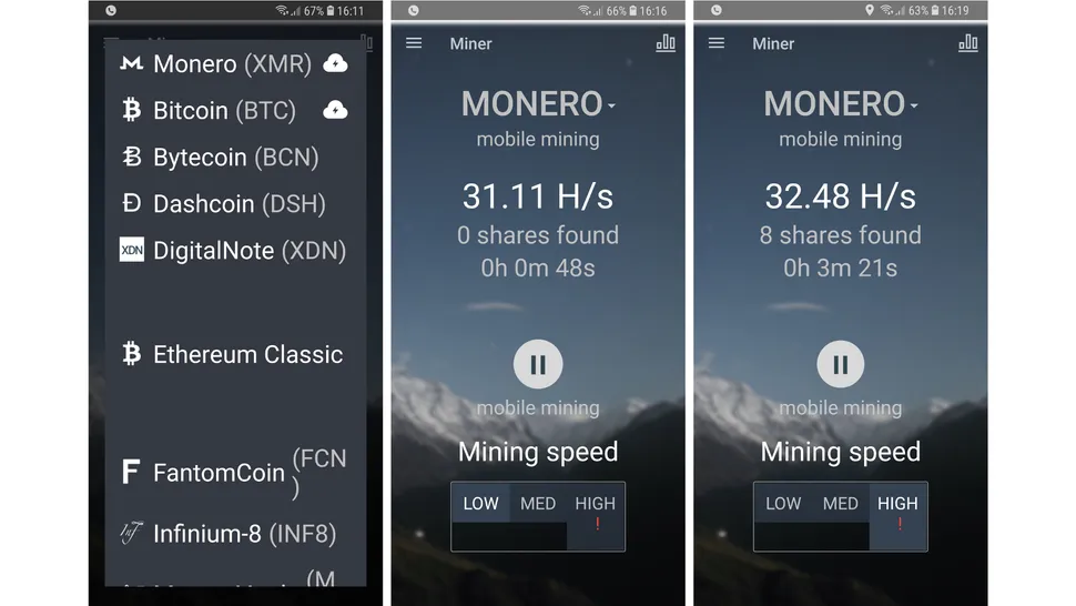 cara minergate di android