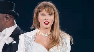Taylor Swift is shown in the trailer for The Eras Tour: The Final Show.