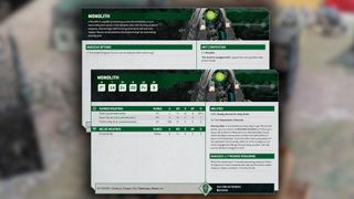 Datacards from Warhammer 40,000 10th Edition