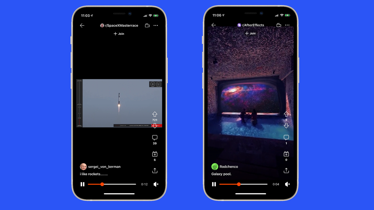 Reddit video feature on iOS