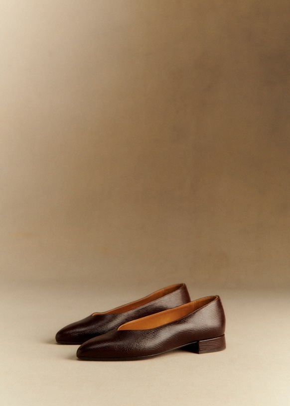 Bertille Ballerinas - Chocolate Tejus Leather - Bovine Leather - S&amp;eacute;zane